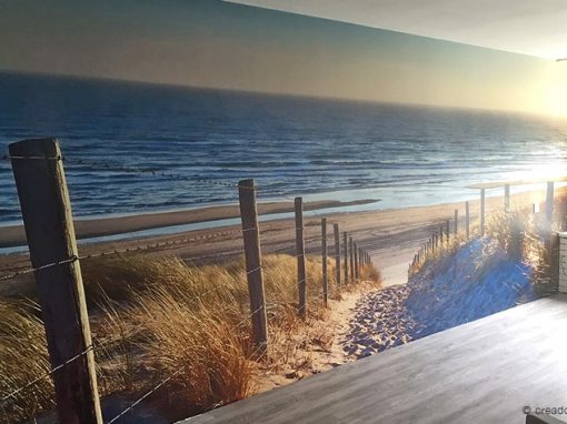 Fotobehang Duinen met uitzicht op het strand en zee