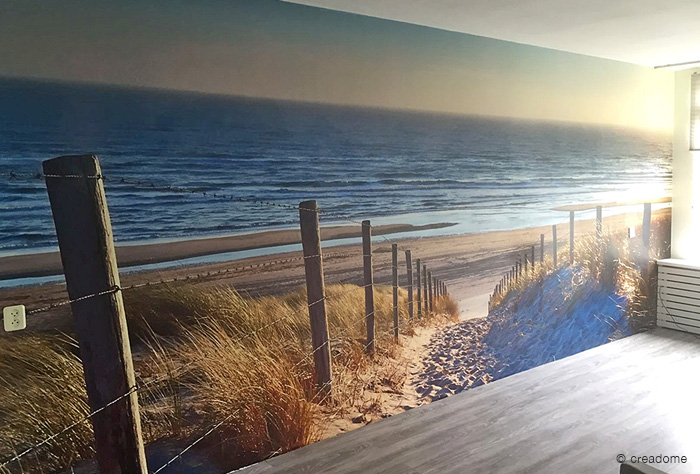 Fotobehang Duinen met uitzicht op het strand en zee